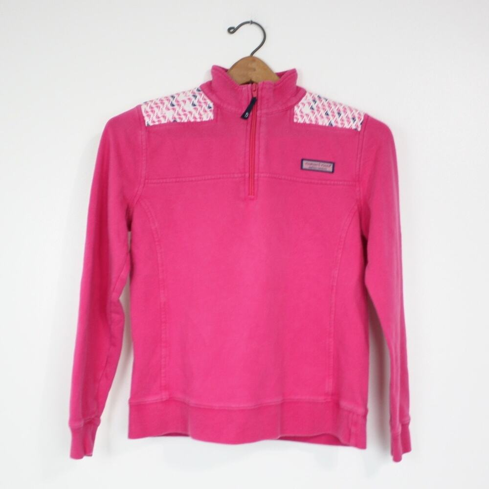 Vineyard Vines Shep Shirt Women's Sz XS Pink Sailboat Everyday Basic Casual